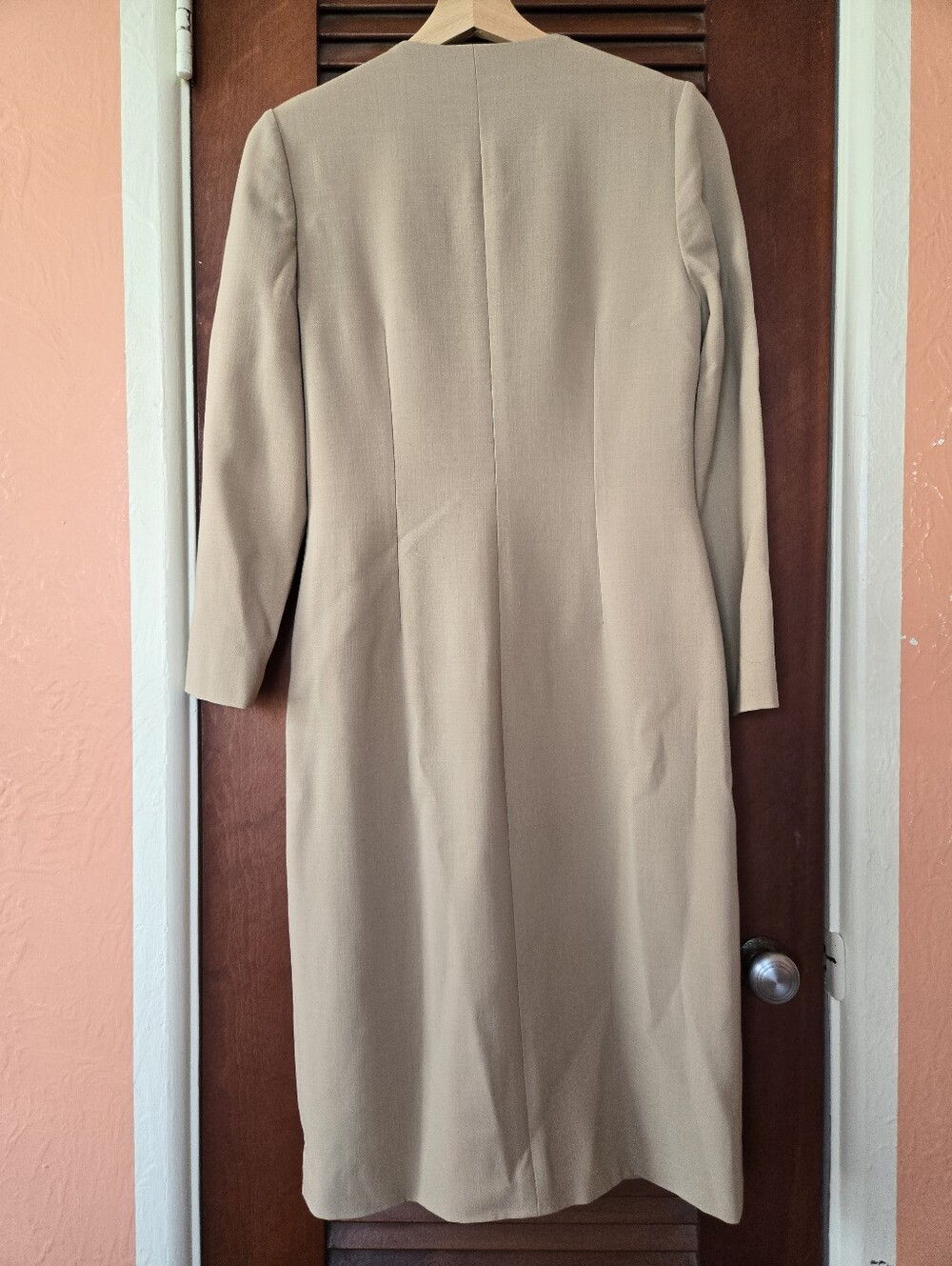 Ralph Lauren Purple Label Belted Wool Evelina Dress Leather Trim Size 6 RARE - Picture 6 of 14